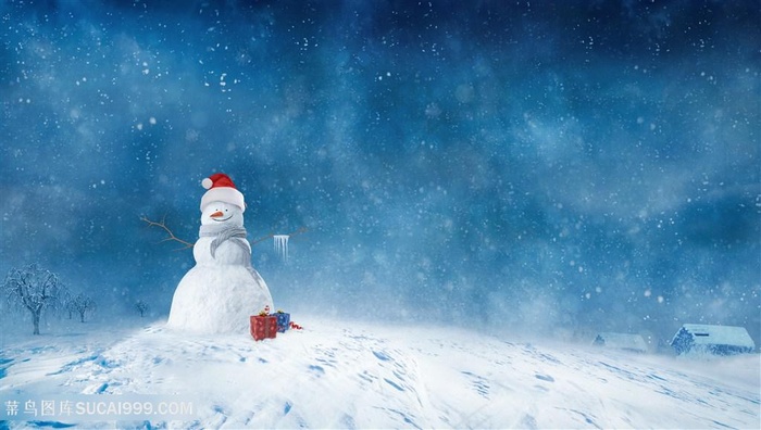 喜庆雪人海报背景高清图片