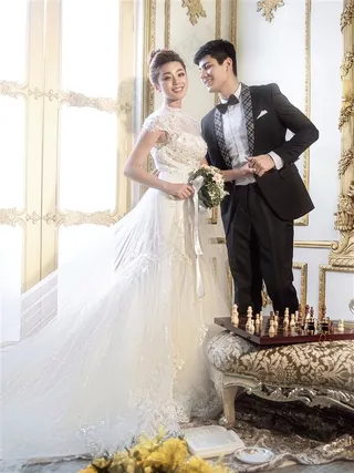 浓情蜜意幸福婚纱高清特写