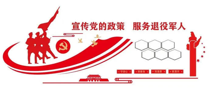 矢量退役军人文化墙