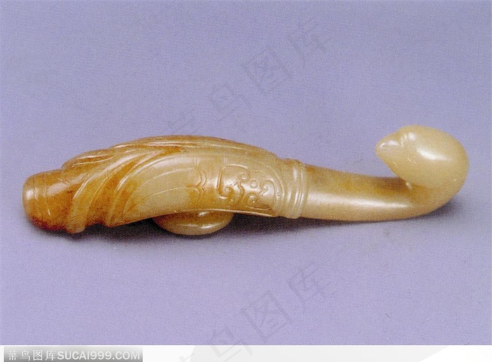 中华传统工艺-龙头花纹的玉勾