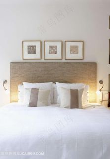 典雅素净白色双人床