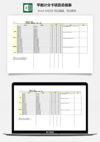平衡计分卡项目总结表excel模板