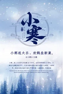 中国传统冬天小寒祝福24二十四节气节日宣传活动海报