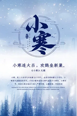 中国传统冬天小寒祝福24二十四节气节日宣传活动海报