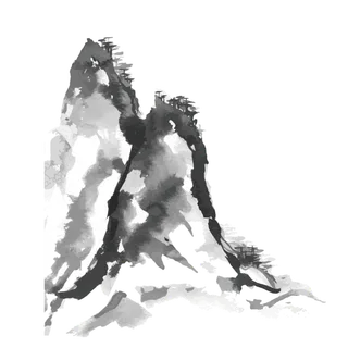 山水画素材中国风水墨画素材元素中国画