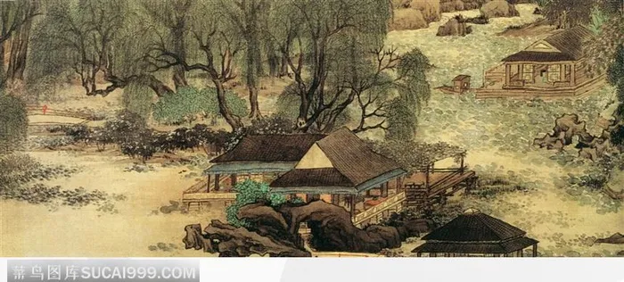 山间房屋图