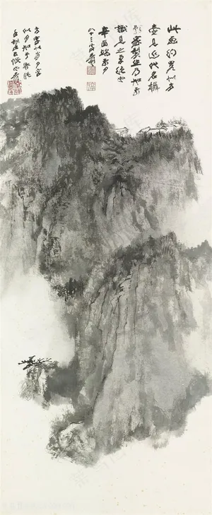 张大千山与植物国画图片 张大千山与植物国画图片