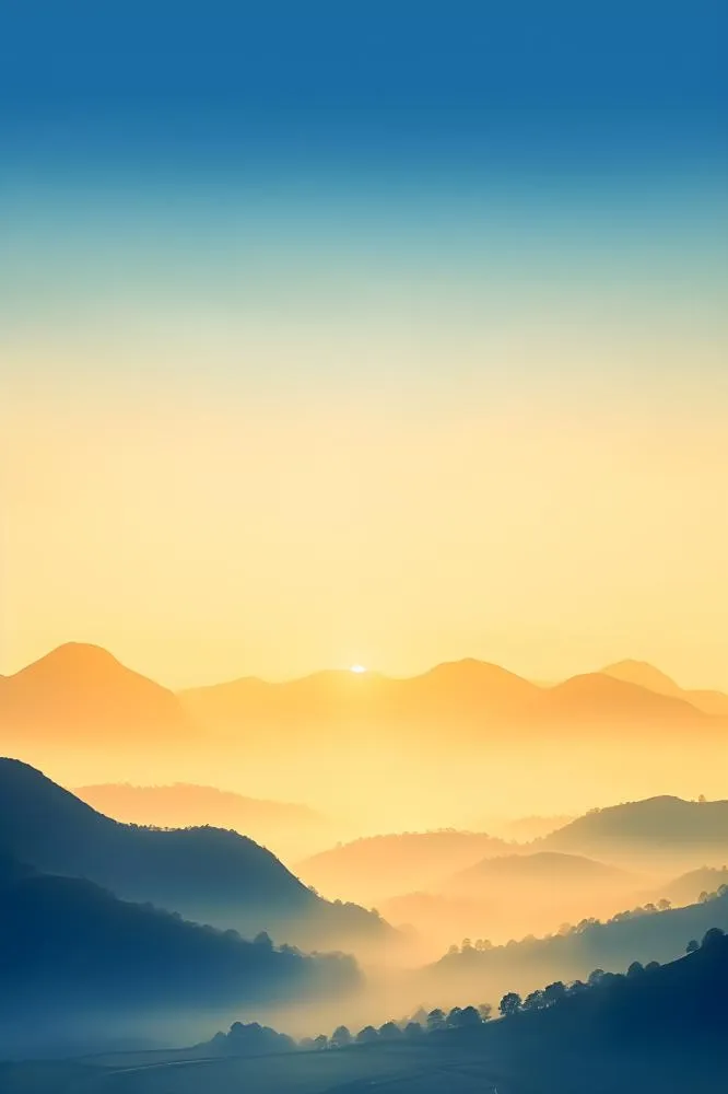 山脉蓝天渐变大气背景(2400x3600)