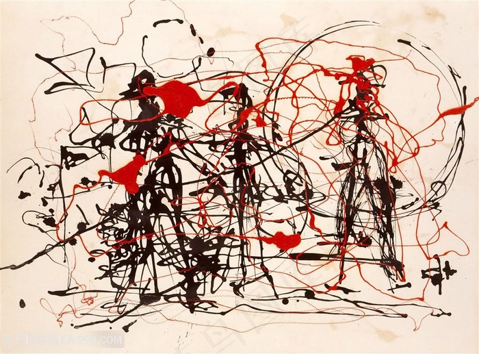 手绘杰克逊-波洛克手绘插画