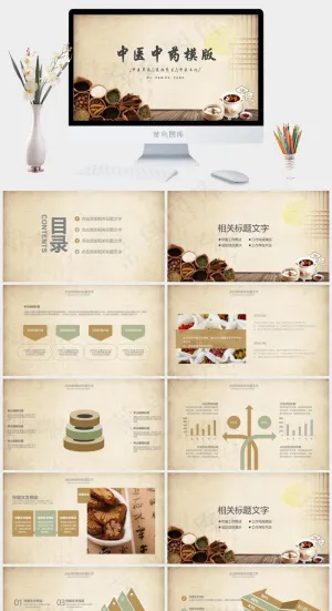 中药中医治病PPT模板ppt模版预览图