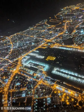 俯视城市夜景图片
