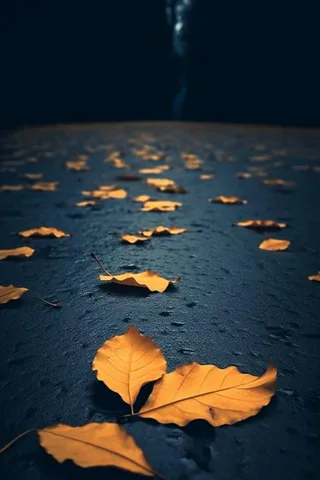 蓝色大气秋叶简约背景