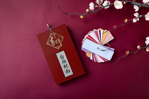 红色国潮风中式台历智能贴图样机