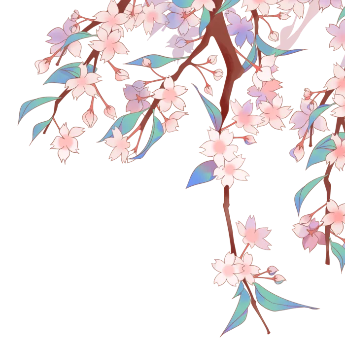 春天浪漫粉红色樱花手绘樱花梅花桃花花朵图片PNG免扣素材