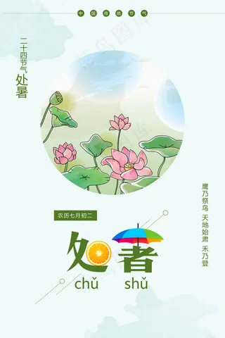 创意时尚传统节日处暑海报
