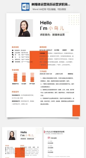 新媒体运营简历运营求职简历 (2)