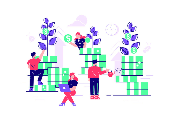 扁平化人物场景办公互联网等距ai矢量设计网页海报UI素材插画