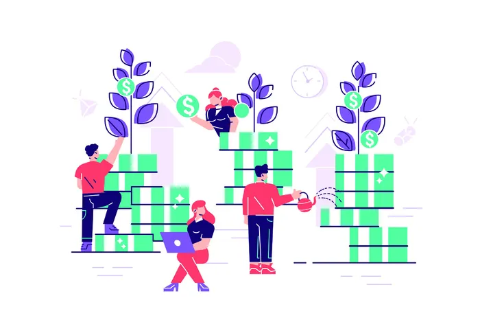 扁平化人物场景办公互联网等距ai矢量设计网页海报UI素材插画eps,ai矢量模版下载