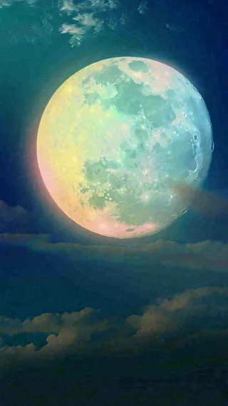 中秋节简约创意圆月月亮温馨天空，黑夜夜晚