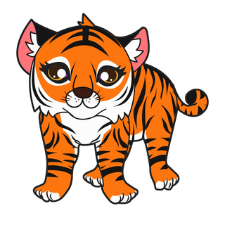 卡通小老虎PNG免抠插画素材可爱动物老虎插画贴图PNG免抠设计素材