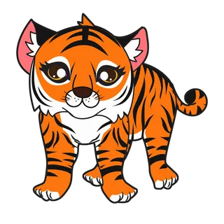 卡通小老虎PNG免抠插画素材可爱动物老虎插画贴图PNG免抠设计素材