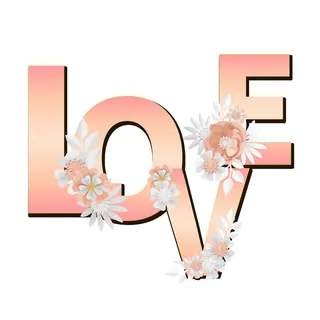 设计love字装饰情人节