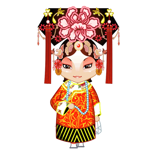 卡通京剧戏剧人物脸谱插画PNG图片 国潮中国风Q版戏剧人物PS素材