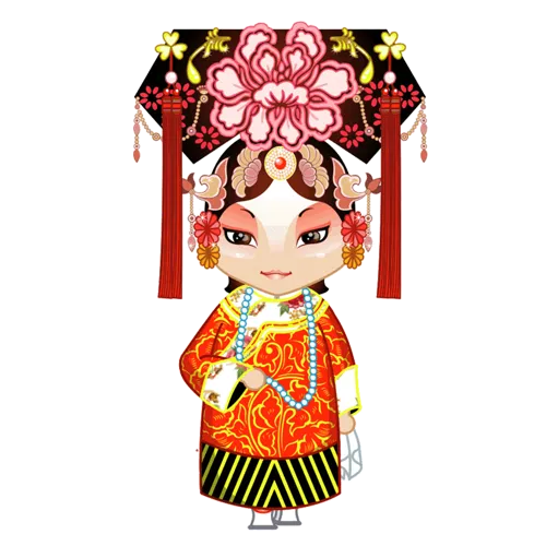 卡通京剧戏剧人物脸谱插画PNG图片 国潮中国风Q版戏剧人物PS素材