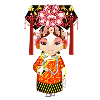 卡通京剧戏剧人物脸谱插画PNG图片 国潮中国风Q版戏剧人物PS素材