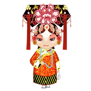 卡通京剧戏剧人物脸谱插画PNG图片 国潮中国风Q版戏剧人物PS素材