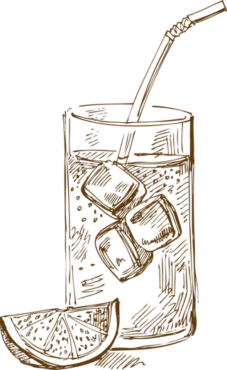 玻璃杯冰橘子水