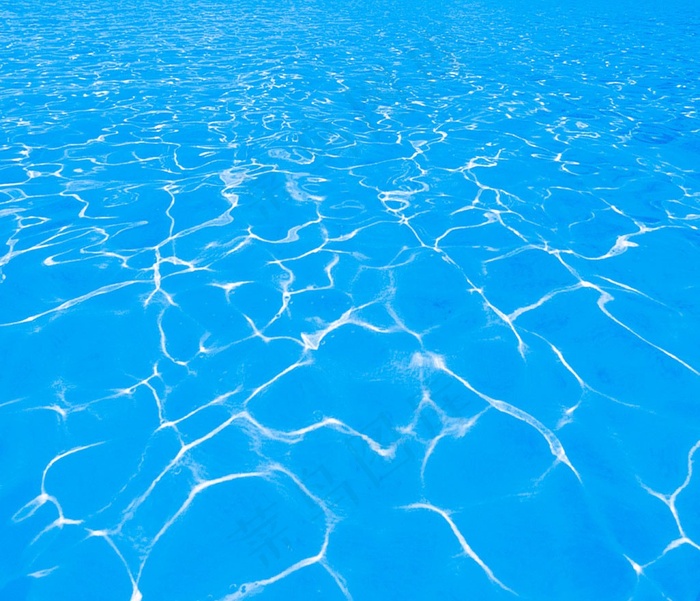 蓝色水面中的水纹