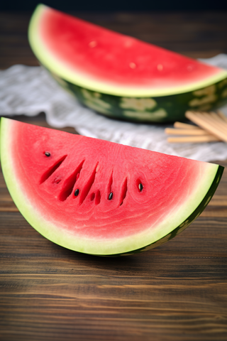 餐桌上切块的西瓜摄影图