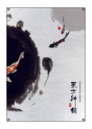 中国风国潮新中式PSD客厅龙纹图案故宫晶瓷轻奢芯画挂画素材设计