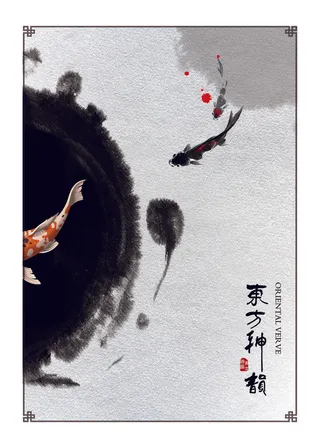 中国风国潮新中式PSD客厅龙纹图案故宫晶瓷轻奢芯画挂画素材设计