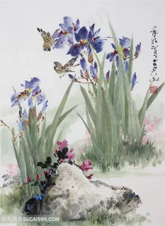 水墨兰花花鸟时尚装饰画