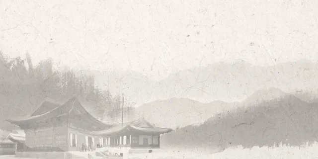 中国风传统水墨古风古典展板边框工笔画PS海报背景平面设计素材