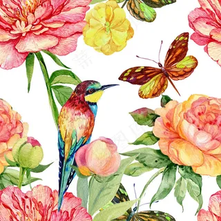 梦幻手绘花鸟主题PNG免扣素材