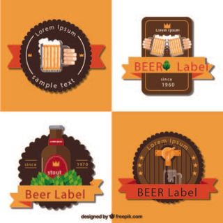 免抠创意啤酒标签