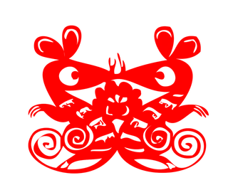 红色喜庆鼠年剪纸窗花新年快乐免扣PNG素材图片 (60)