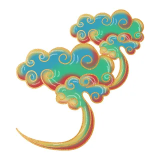 中国风中式国潮敦煌云纹祥云插画图案云朵云彩元素PSDAI设计素材