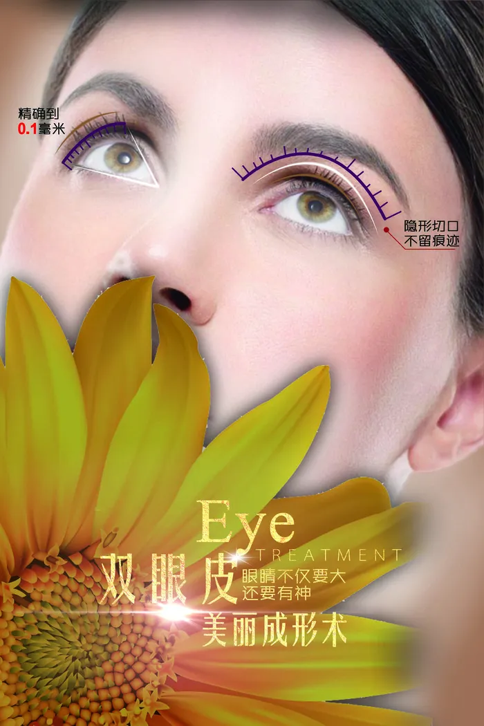 医美海报双眼皮整形psd模版下载