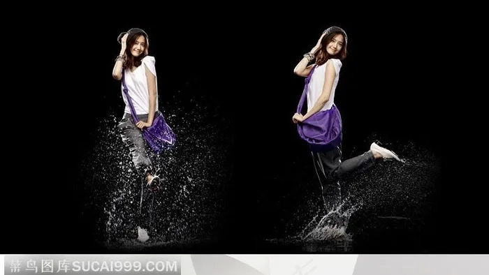 火辣辣的漂亮美女模特图片素材-韩式美少女水上PK