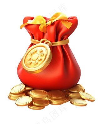 钱包金币红色金银元素