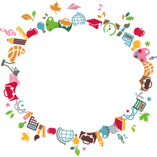 白色云朵边框卡通少儿兴趣班素材