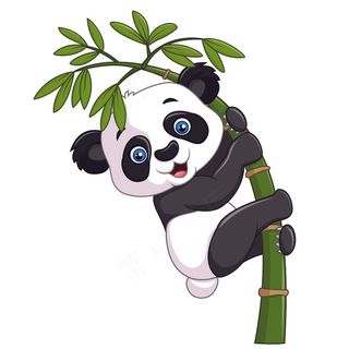 趴在竹子上大熊猫