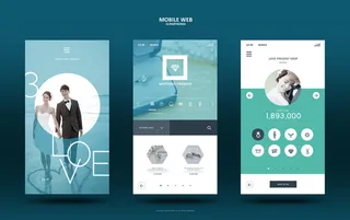 UI多页面包装展示手机APP交互界面样机长图概念PSD设计模板