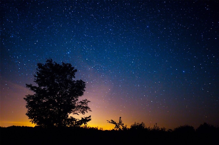 美丽的夜晚星空景色高清素材图片