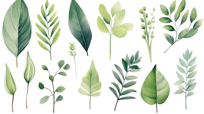 绿叶植物树叶茶壶免抠(1456x816)