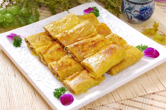 生煎菜卷美食素材